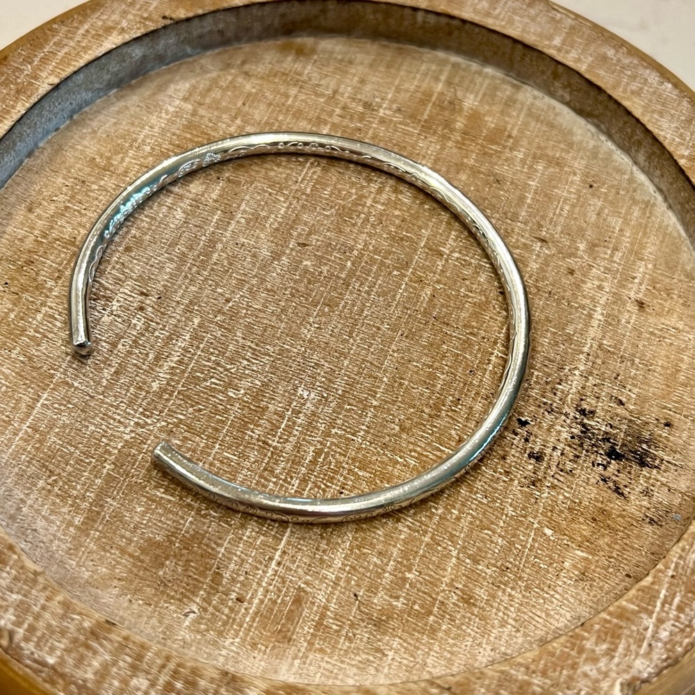 999 Solid Sterling Silver Bangle Cuff Bracelets F… - image 5